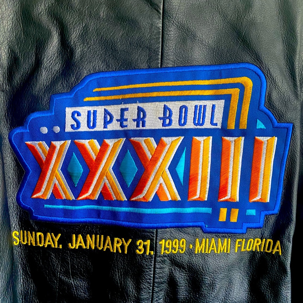 Superbowl XXXIII Denver Broncos NFL Vintage Leather Jacket